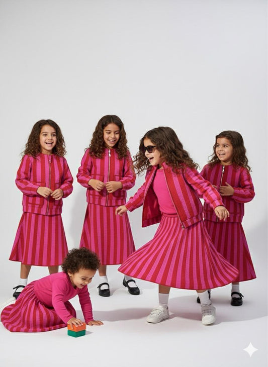 AYVEN FUSCHIA WINTER QUILTED JACKET AND SKIRT KIDS- DELIVERY IN 10 TO 12 DAYS