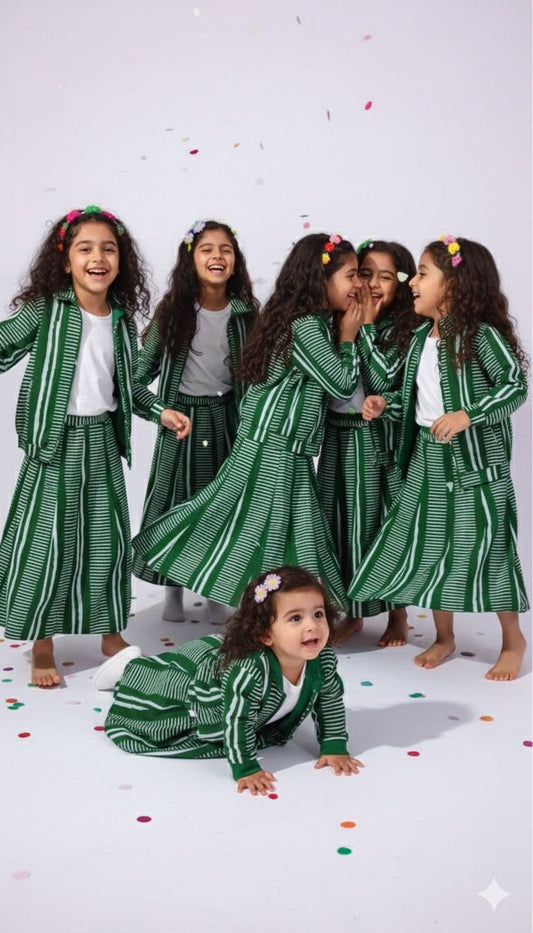 AYVEN GREEN WINTER QUILTED JACKET AND SKIRT KIDS- DELIVERY IN 10 TO 12 DAYS