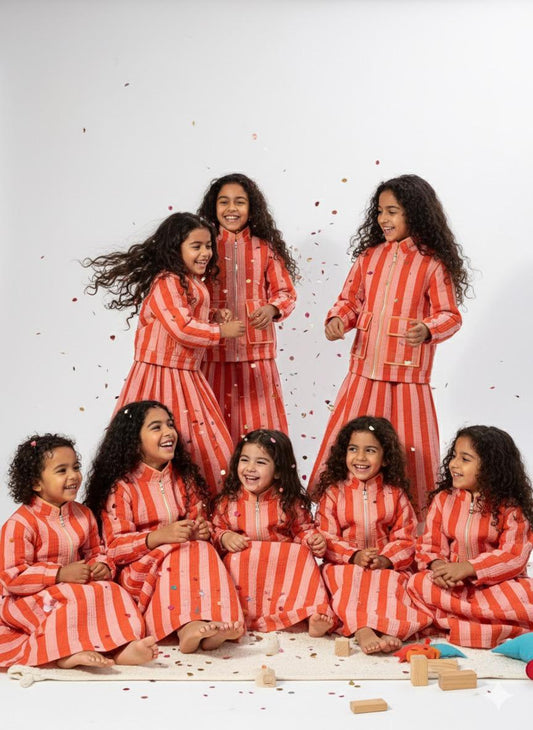 AYVEN ORANGE WINTER QUILTED JACKET AND SKIRT KIDS- DELIVERY IN 10 TO 12 DAYS