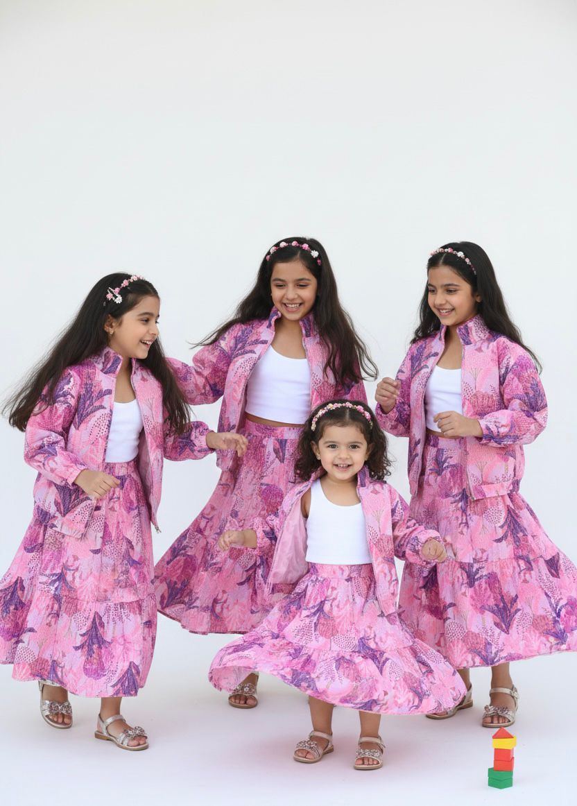 AYVEN PINK WINTER QUILTED JACKET AND SKIRT KIDS- DELIVERY IN 10 TO 12 DAYS