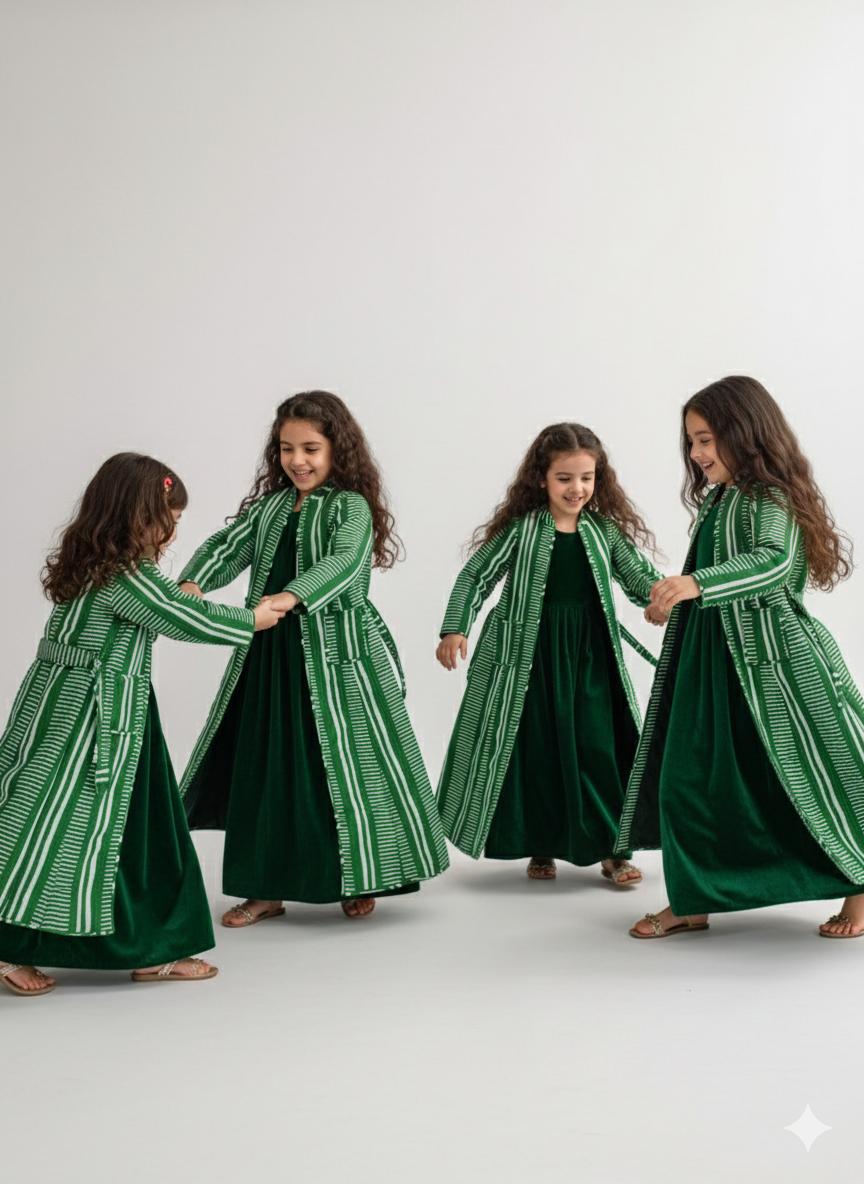 MINI GREEN   QUILTED JACKET SET-DELIVERY IN 1 to 2 days