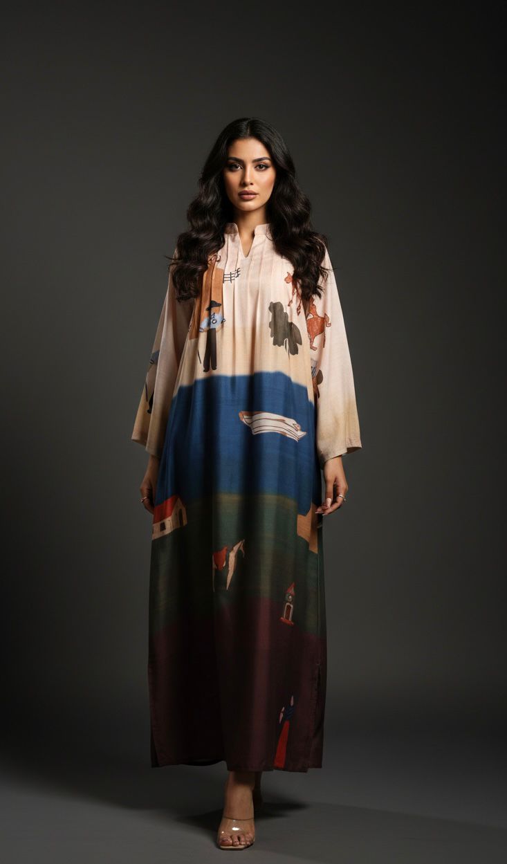 MAYRA Linen kaftan grey-delivery in 3-4 DAYS