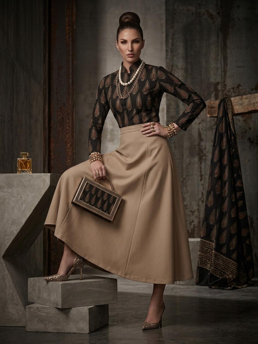 VEIRA SKIRT AND SHIRT SET(SET OF 2) -Delivery in 3 TO 4 DAYS