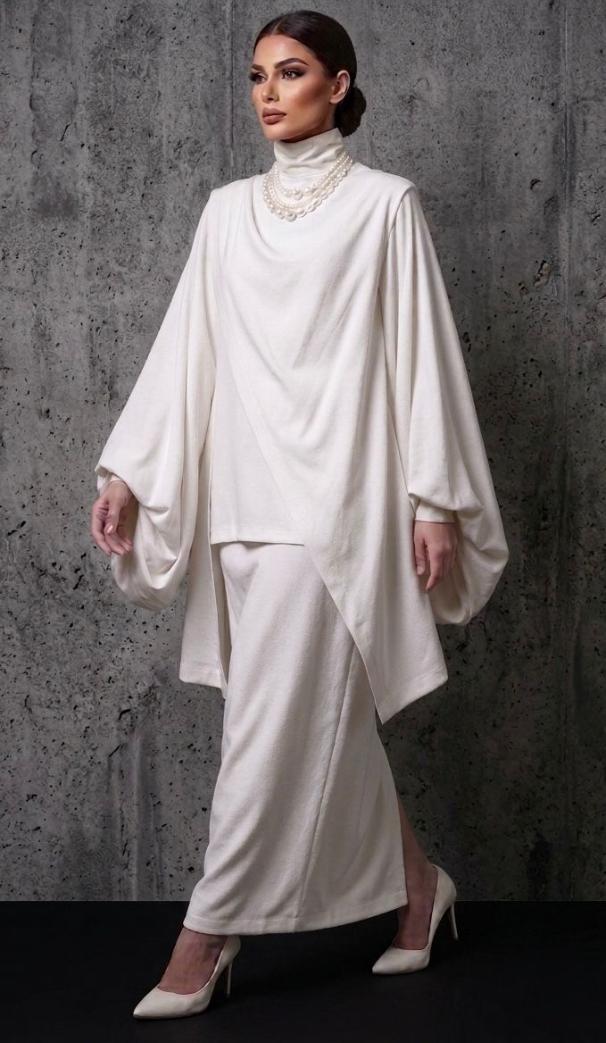 NAEL  SKIRT AND SHIRT SET WHITE(SET OF 2) -DELIVERY IN 5-6 DAYS