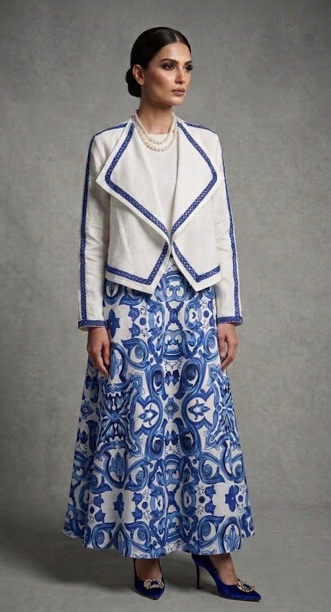 SIA SKIRT AND SHIRT SET BLUE (SET OF 3)-Delivery in 5 TO 6 DAYS