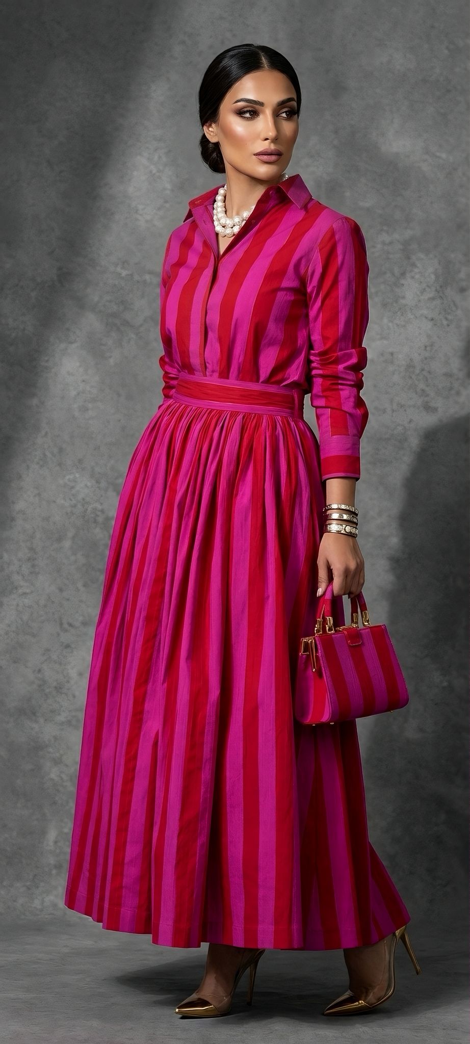 SORAYA FUSCHIA TOP AND SKIRT SET(SET OF 2) -Delivery in 1 week