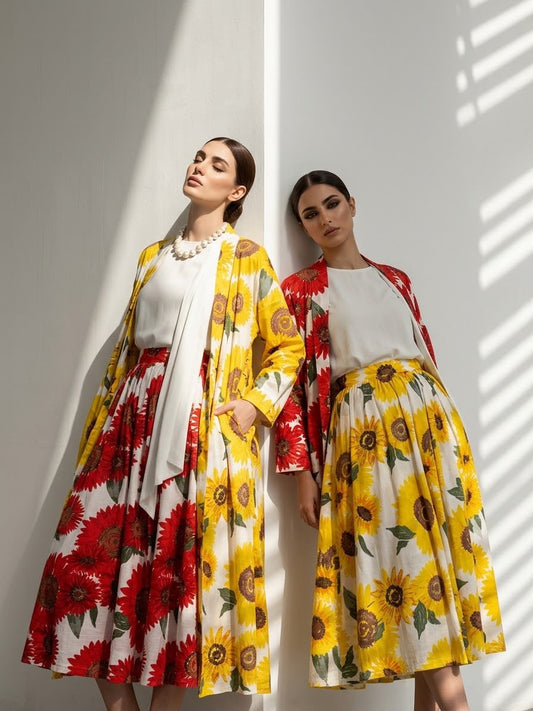 AURA  SKIRT AND SHIRT (SET OF 2) -BOOK NOW .DELIVERY IN 2 WEEKS