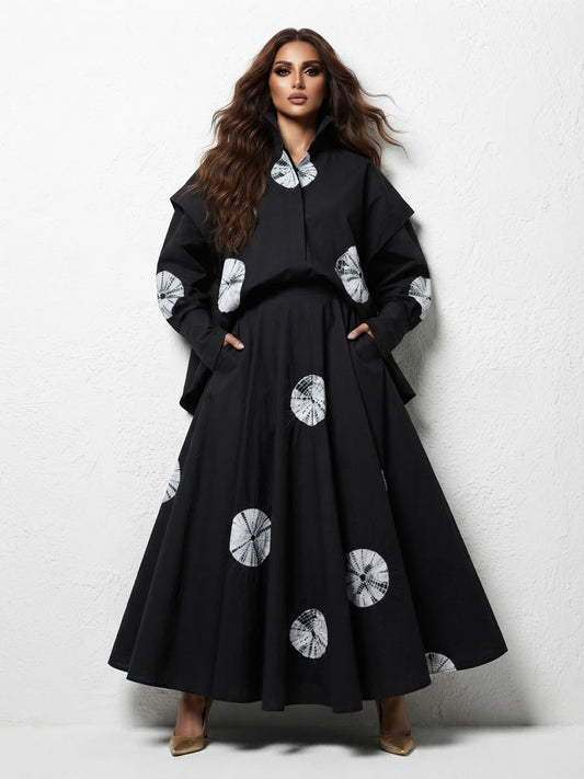 AINA black TIE DYE SKIRT AND SHIRT    (SET OF 2) -Delivery in 10 to 12 days