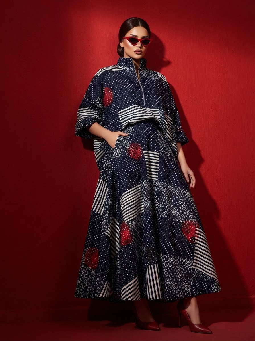 EMI BLUE SHIRT AND SKIRT SET  (SET OF 2) -Delivery in 10 TO 12 DAYS