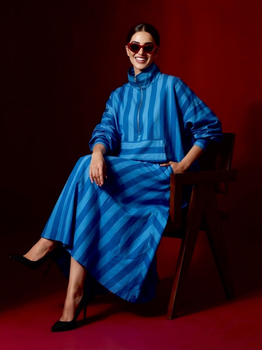 BLUE SHIRT AND SKIRT SET  (SET OF 2) -Delivery in 7 TO 10 DAYS