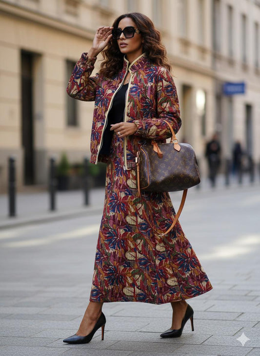 AYVEN floral cotton silk WINTER QUILTED JACKET- DELIVERY IN 7 TO 10 DAYS (Copy)