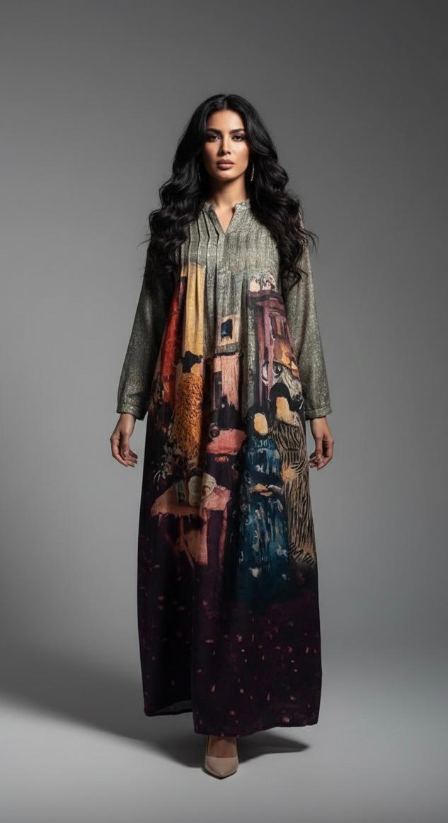 ISHA Linen kaftan grey-PREORDER-delivery in 2 weeks