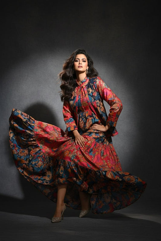 ATYA SET-DELIVERY IN 1 OR 2 DAYS-قفطان من القطن والحرير مع جاكيت شتوي مبطّن