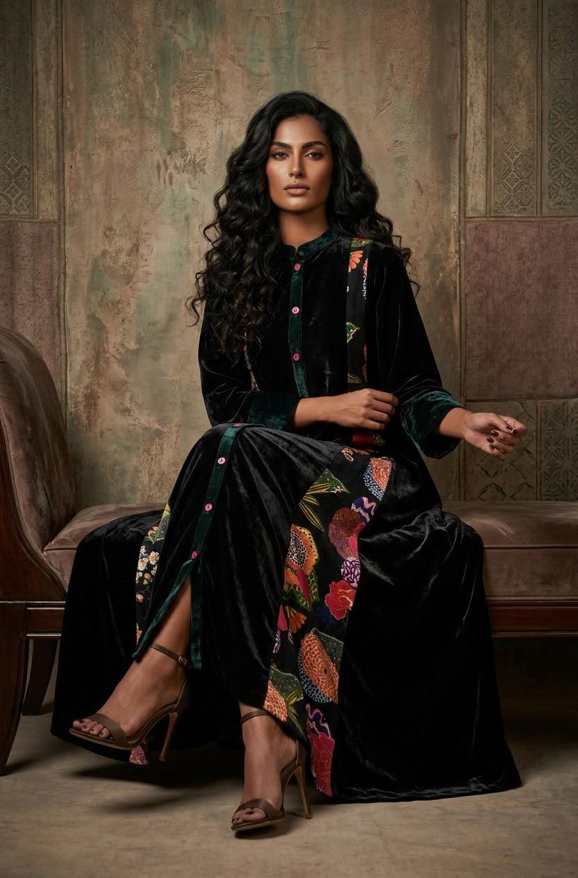 KAASHVI VELEVT KAFTAN-DELIVERY IN 1 TO 2 DAYS