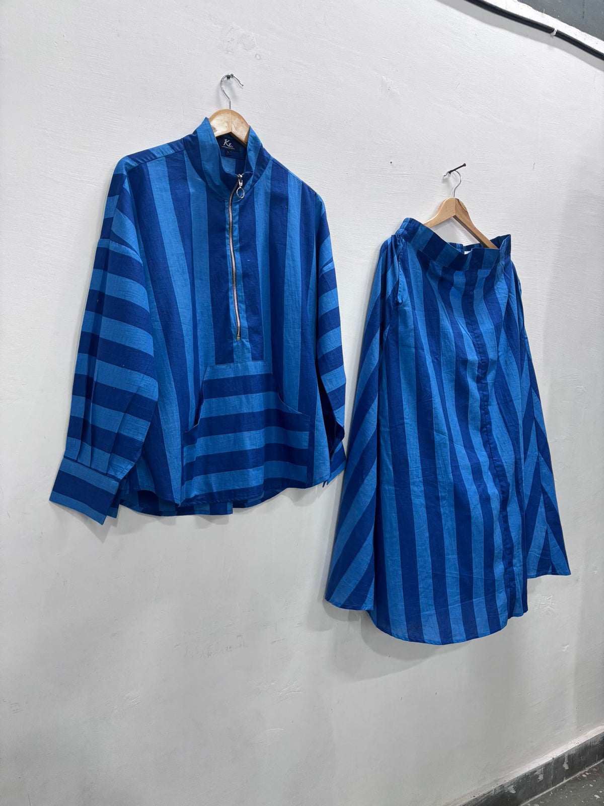 BLUE SHIRT AND SKIRT SET  (SET OF 2) -Delivery in 7 TO 10 DAYS