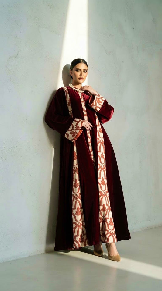 KRISHA VELEVT AND COTTON KAFTAN-DELIVERY IN 1 TO 2 DAYS